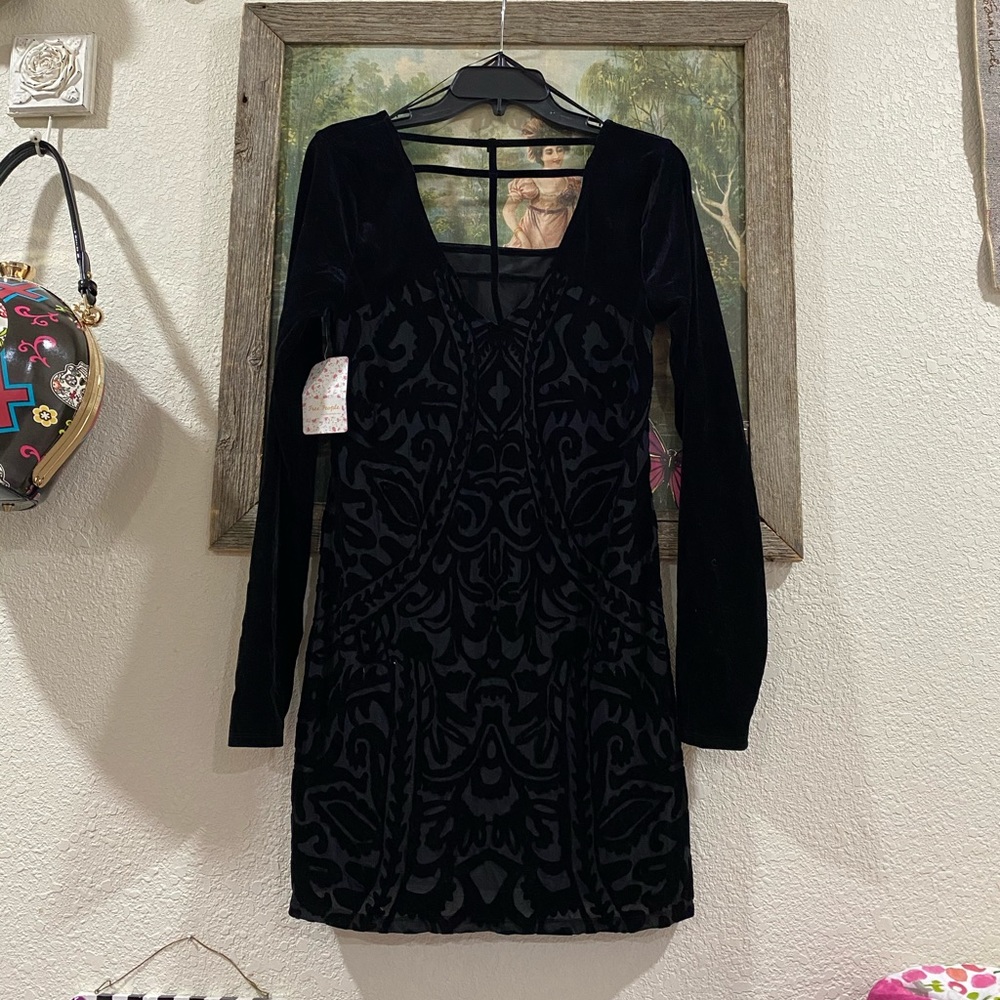 Free People Velvet Burnout Long Sleeve Boogie Nights